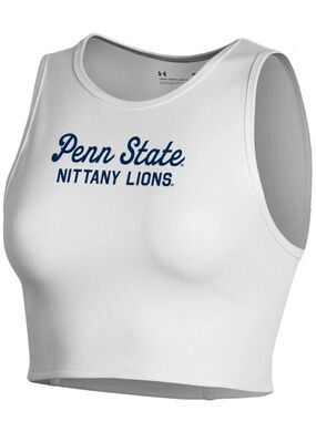 Under Armour White Penn State Nittany Lions Cropped Tank